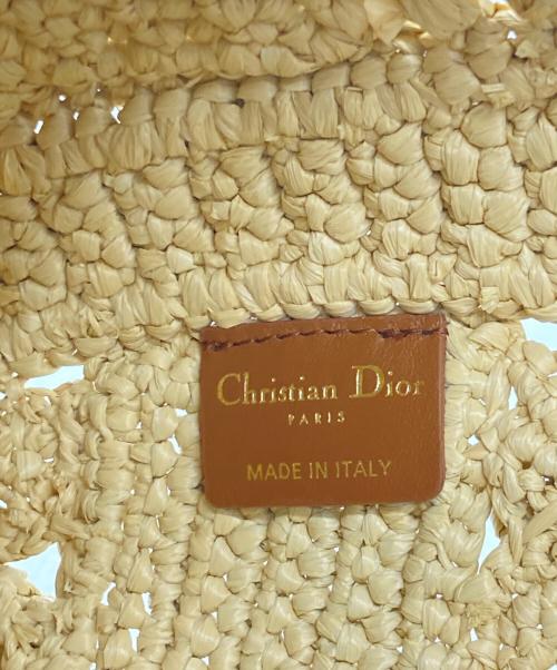 Christian Dior（クリスチャン ディオール）Christian Dior (クリスチャン ディオール) 2WAYバッグ/ラフィア ナチュラル×ブラックの古着・服飾アイテム