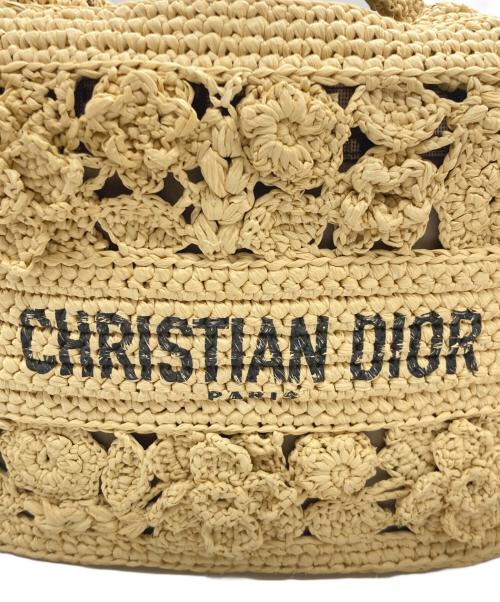 Christian Dior（クリスチャン ディオール）Christian Dior (クリスチャン ディオール) 2WAYバッグ/ラフィア ナチュラル×ブラックの古着・服飾アイテム