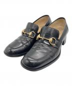 GUCCIグッチ）の古着「レザー ホースビット チャンキー」｜ブラック