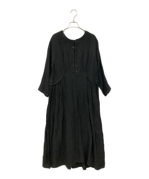 Vlas Blomme（ヴラスブラム）Vlas Blomme (ヴラスブラム) 半袖ワンピース ブラック サイズ:1の古着・服飾アイテム