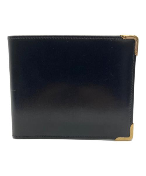 GUCCI（グッチ）GUCCI (グッチ) 2つ折り札入れ ブラック×ゴールドの古着・服飾アイテム