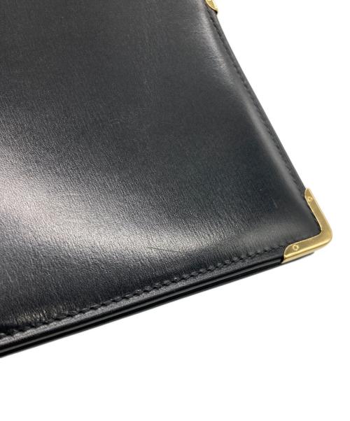 GUCCI（グッチ）GUCCI (グッチ) 2つ折り札入れ ブラック×ゴールドの古着・服飾アイテム