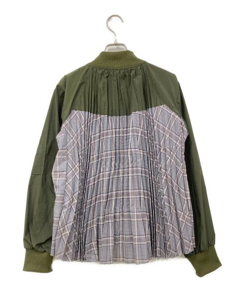 Pauline Bleu（ポリーヌブルー）Pauline Bleu (ポリーヌブルー) プリーツジャケット グレー×グリーン サイズ:SIZE Free 未使用品の古着・服飾アイテム