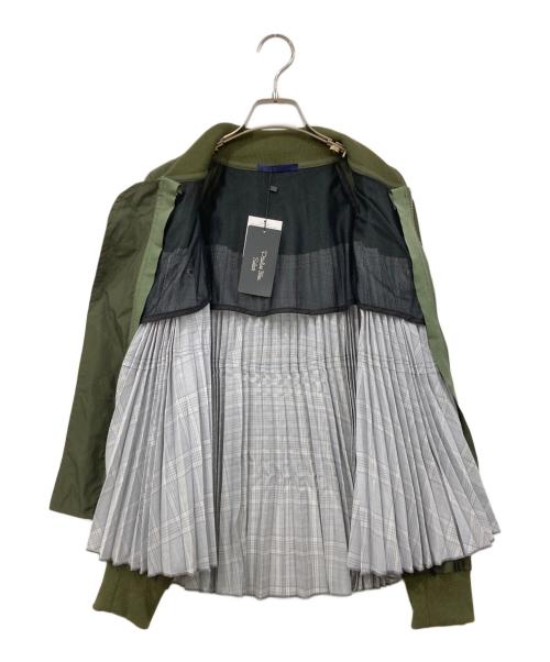 Pauline Bleu（ポリーヌブルー）Pauline Bleu (ポリーヌブルー) プリーツジャケット グレー×グリーン サイズ:SIZE Free 未使用品の古着・服飾アイテム