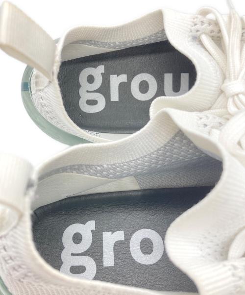 grounds（グラウンズ）grounds (グラウンズ) スニーカー ホワイト×ライトグリーン サイズ:25cmの古着・服飾アイテム