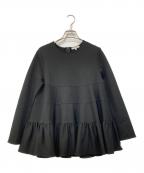 YORIヨリ）の古着「ぬくぬくティアードフリルブラウス」｜ブラック