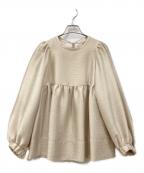 YORIヨリ）の古着「シャイニーパフブラウス」｜ベージュ
