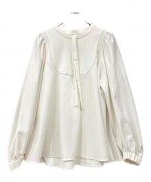 YORI（ヨリ）の古着「セレモニーリボンパフブラウス」｜ホワイト
