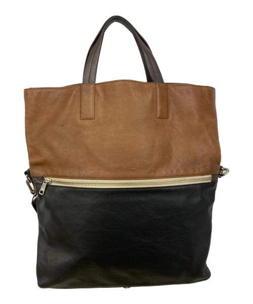 COACH（コーチ）COACH (コーチ) 2WAYバッグ ブラック×ブラウンの古着・服飾アイテム
