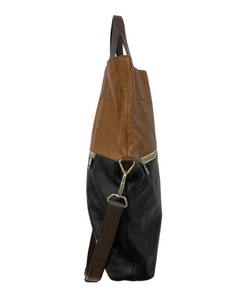 COACH（コーチ）COACH (コーチ) 2WAYバッグ ブラック×ブラウンの古着・服飾アイテム