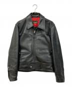 KADOYAカドヤ）の古着「レザーライダースジャケット」｜ブラック