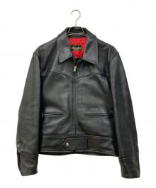 KADOYA（カドヤ）の古着「レザーライダースジャケット」｜ブラック