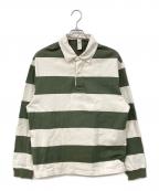 ANOTHER ASPECTアナザーアスペクト）の古着「長袖ポロシャツ」｜グリーン×ホワイト