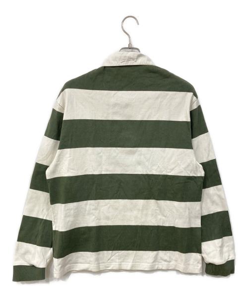ANOTHER ASPECT（アナザーアスペクト）ANOTHER ASPECT (アナザーアスペクト) 長袖ポロシャツ グリーン×ホワイト サイズ:Lサイズの古着・服飾アイテム