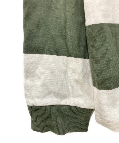 ANOTHER ASPECT（アナザーアスペクト）ANOTHER ASPECT (アナザーアスペクト) 長袖ポロシャツ グリーン×ホワイト サイズ:Lサイズの古着・服飾アイテム