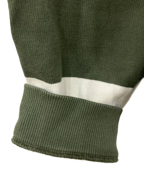 ANOTHER ASPECT（アナザーアスペクト）ANOTHER ASPECT (アナザーアスペクト) 長袖ポロシャツ グリーン×ホワイト サイズ:Lサイズの古着・服飾アイテム