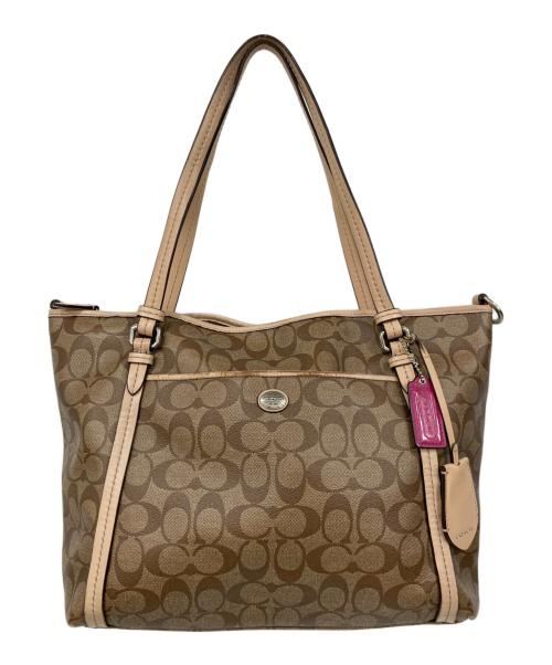 COACH（コーチ）COACH (コーチ) ハンドバッグ ベージュの古着・服飾アイテム
