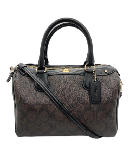 COACH（コーチ）COACH (コーチ) ミニボストンショルダーバッグ ブラウンの古着・服飾アイテム