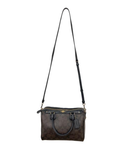 COACH（コーチ）COACH (コーチ) ミニボストンショルダーバッグ ブラウンの古着・服飾アイテム