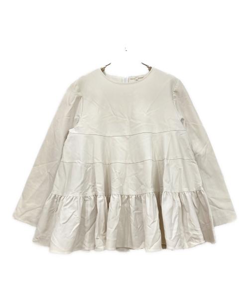 YORI（ヨリ）YORI (ヨリ) ティアードストレッチブラウス ホワイト サイズ:Mサイズの古着・服飾アイテム