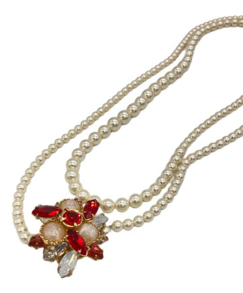 MIU MIU（ミュウミュウ）MIU MIU (ミュウミュウ) ビジューブローチ イミテーションパールの古着・服飾アイテム