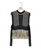 PUBLIC TOKYOパブリックトウキョウ）の古着「ジャガードニットベスト」｜アイボリー×ブラック