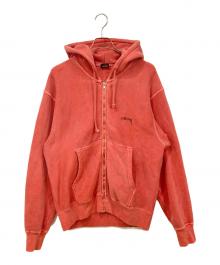 stussy（ステューシー）の古着「SMOOTH STOCK ZIP HOODIE PIGMENT DYED」｜ピンク