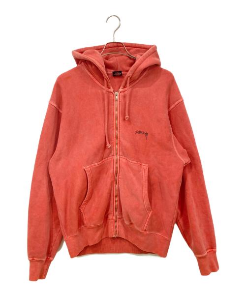 stussy（ステューシー）stussy (ステューシー) SMOOTH STOCK ZIP HOODIE PIGMENT DYED ピンク サイズ:Lの古着・服飾アイテム