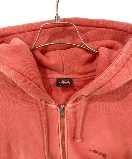 stussy（ステューシー）stussy (ステューシー) SMOOTH STOCK ZIP HOODIE PIGMENT DYED ピンク サイズ:Lの古着・服飾アイテム