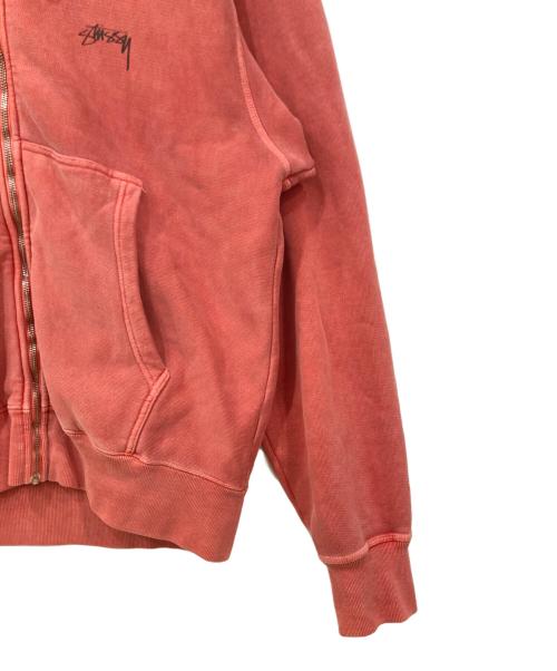 stussy（ステューシー）stussy (ステューシー) SMOOTH STOCK ZIP HOODIE PIGMENT DYED ピンク サイズ:Lの古着・服飾アイテム