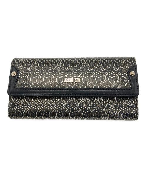 ANNA SUI（アナスイ）ANNA SUI (アナスイ) 長財布 ブラック×ゴールドの古着・服飾アイテム