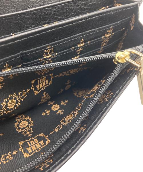 ANNA SUI（アナスイ）ANNA SUI (アナスイ) 長財布 ブラック×ゴールドの古着・服飾アイテム