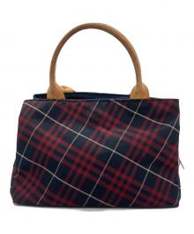 BURBERRY BLUE LABEL（バーバリー ブルー レーベル）の古着「ハンドバッグ」｜ブラック×レッド