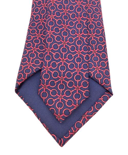 HERMES（エルメス）HERMES (エルメス) ネクタイ ネイビー×レッド サイズ:-の古着・服飾アイテム