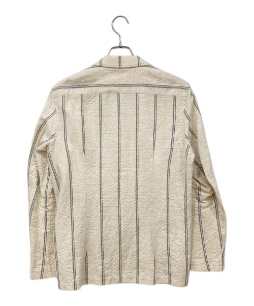 LARDINI（ラルディーニ）LARDINI (ラルディーニ) リネンテーラードジャケット ブルー×ベージュ サイズ:Mの古着・服飾アイテム