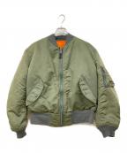 ALPHAアルファ）の古着「MA-1ジャケット」｜カーキ×オレンジ