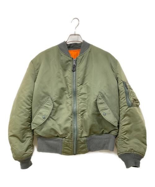 ALPHA（アルファ）ALPHA (アルファ) MA-1ジャケット カーキ×オレンジ サイズ:Lサイズの古着・服飾アイテム