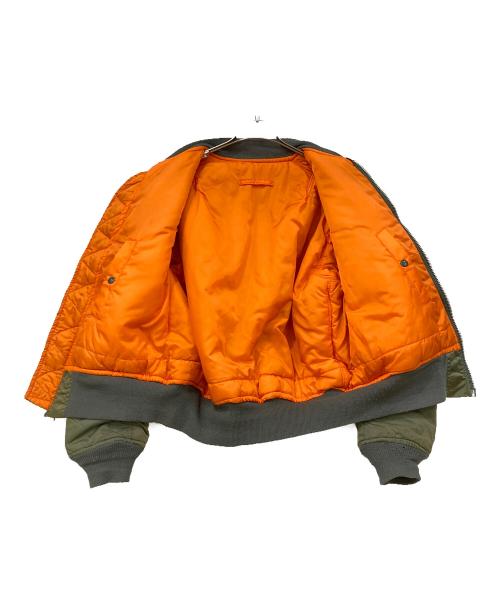 ALPHA（アルファ）ALPHA (アルファ) MA-1ジャケット カーキ×オレンジ サイズ:Lサイズの古着・服飾アイテム