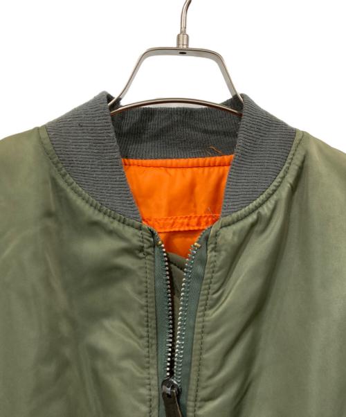 ALPHA（アルファ）ALPHA (アルファ) MA-1ジャケット カーキ×オレンジ サイズ:Lサイズの古着・服飾アイテム