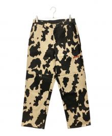 BADWAY（バッドウェイ）の古着「Cow Pattern Pants」｜ベージュ×ブラック
