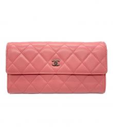 CHANEL（シャネル）の古着「フラップロングウォレット」｜ピンク