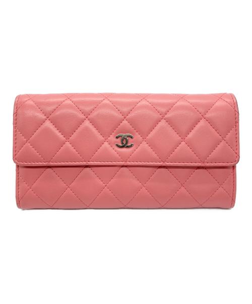 CHANEL（シャネル）CHANEL (シャネル) フラップロングウォレット ピンクの古着・服飾アイテム