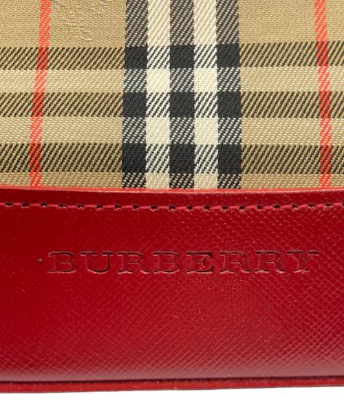 BURBERRY（バーバリー）BURBERRY (バーバリー) トートバッグ/ノバチェック レッド×ベージュの古着・服飾アイテム