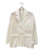 MAISON SPECIALメゾンスペシャル）の古着「Lace Fabric Docking Jacket」｜ホワイト