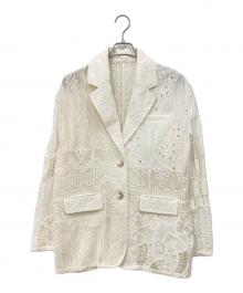 MAISON SPECIAL（メゾンスペシャル）の古着「Lace Fabric Docking Jacket」｜ホワイト