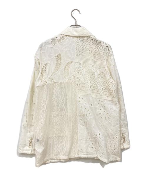 MAISON SPECIAL（メゾンスペシャル）MAISON SPECIAL (メゾンスペシャル) Lace Fabric Docking Jacket ホワイト サイズ:FREEの古着・服飾アイテム