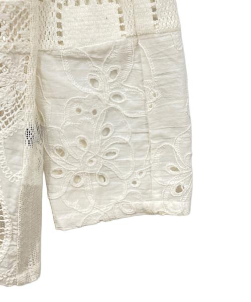 MAISON SPECIAL（メゾンスペシャル）MAISON SPECIAL (メゾンスペシャル) Lace Fabric Docking Jacket ホワイト サイズ:FREEの古着・服飾アイテム