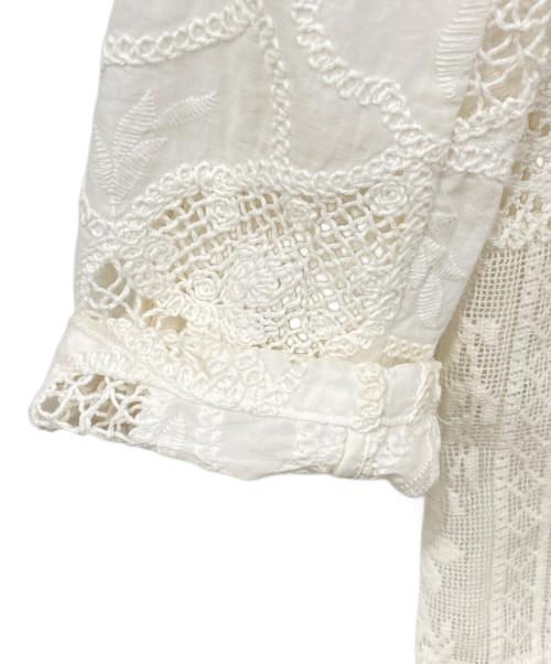 MAISON SPECIAL（メゾンスペシャル）MAISON SPECIAL (メゾンスペシャル) Lace Fabric Docking Jacket ホワイト サイズ:FREEの古着・服飾アイテム