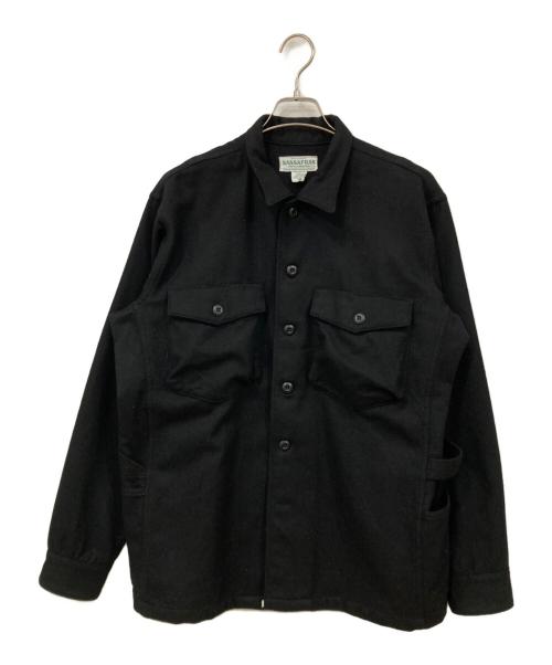 SASSAFRAS（ササフラス）SASSAFRAS (ササフラス) ウールシャツジャケット ブラック サイズ:XLサイズの古着・服飾アイテム