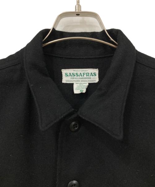 SASSAFRAS（ササフラス）SASSAFRAS (ササフラス) ウールシャツジャケット ブラック サイズ:XLサイズの古着・服飾アイテム